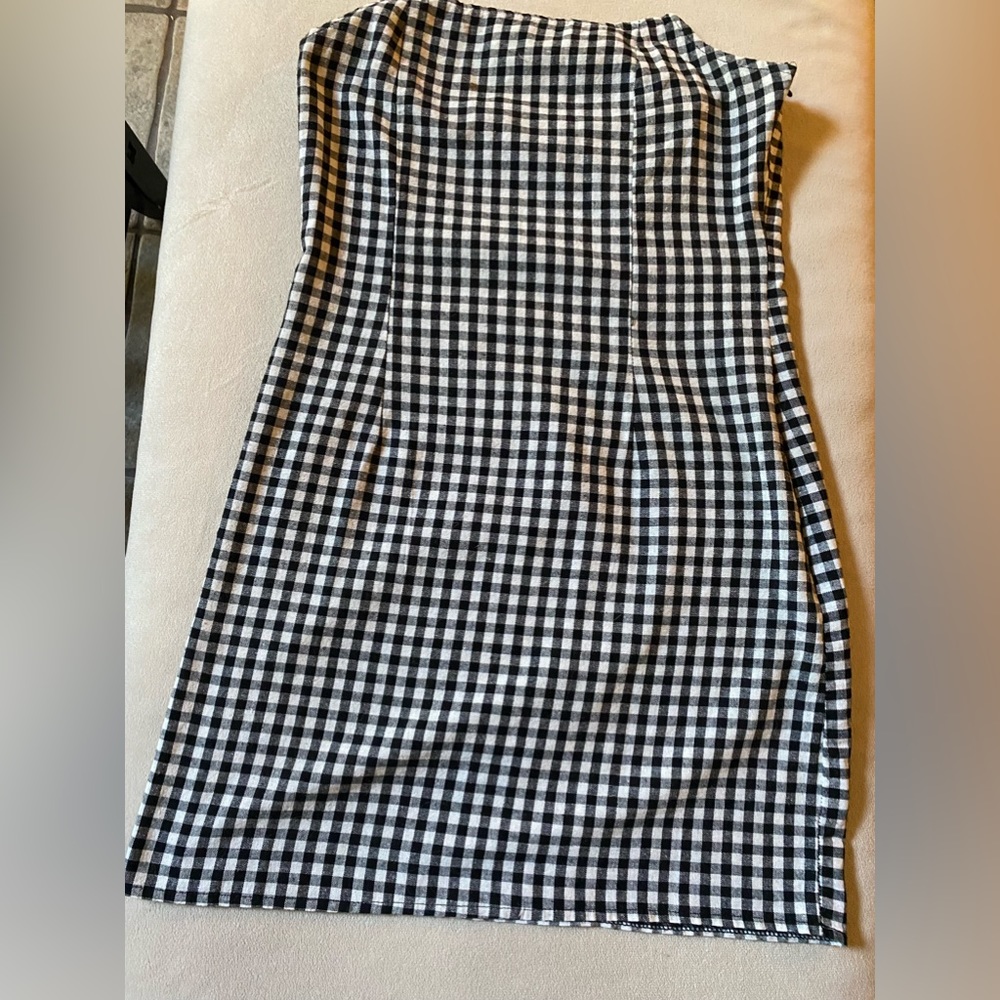 Teen Plaid Pattern Dress STRAPLESS